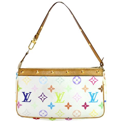 lv white pochette|louis vuitton monogram pochette bag.